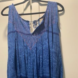 Free People Embroidered Tie-Back Tank